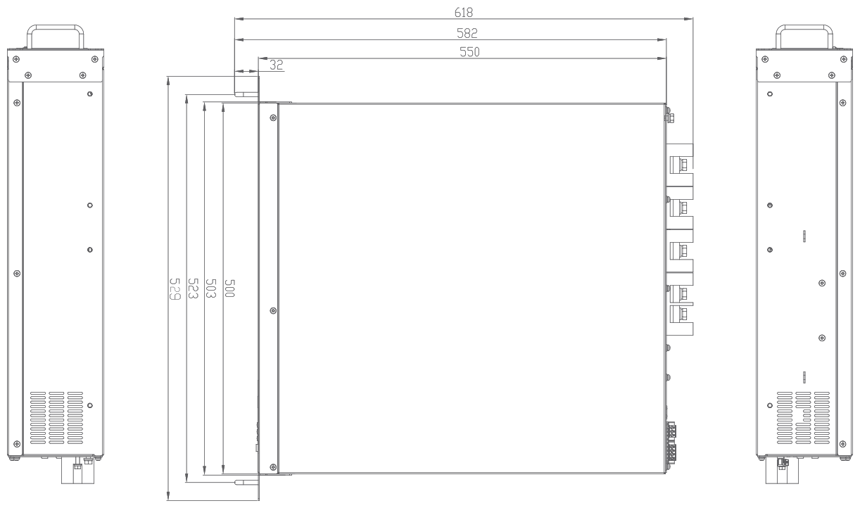 APF/SVG SECOND-GENERATION SILICON CARBIDE MODEL — rack-mount outline drawing